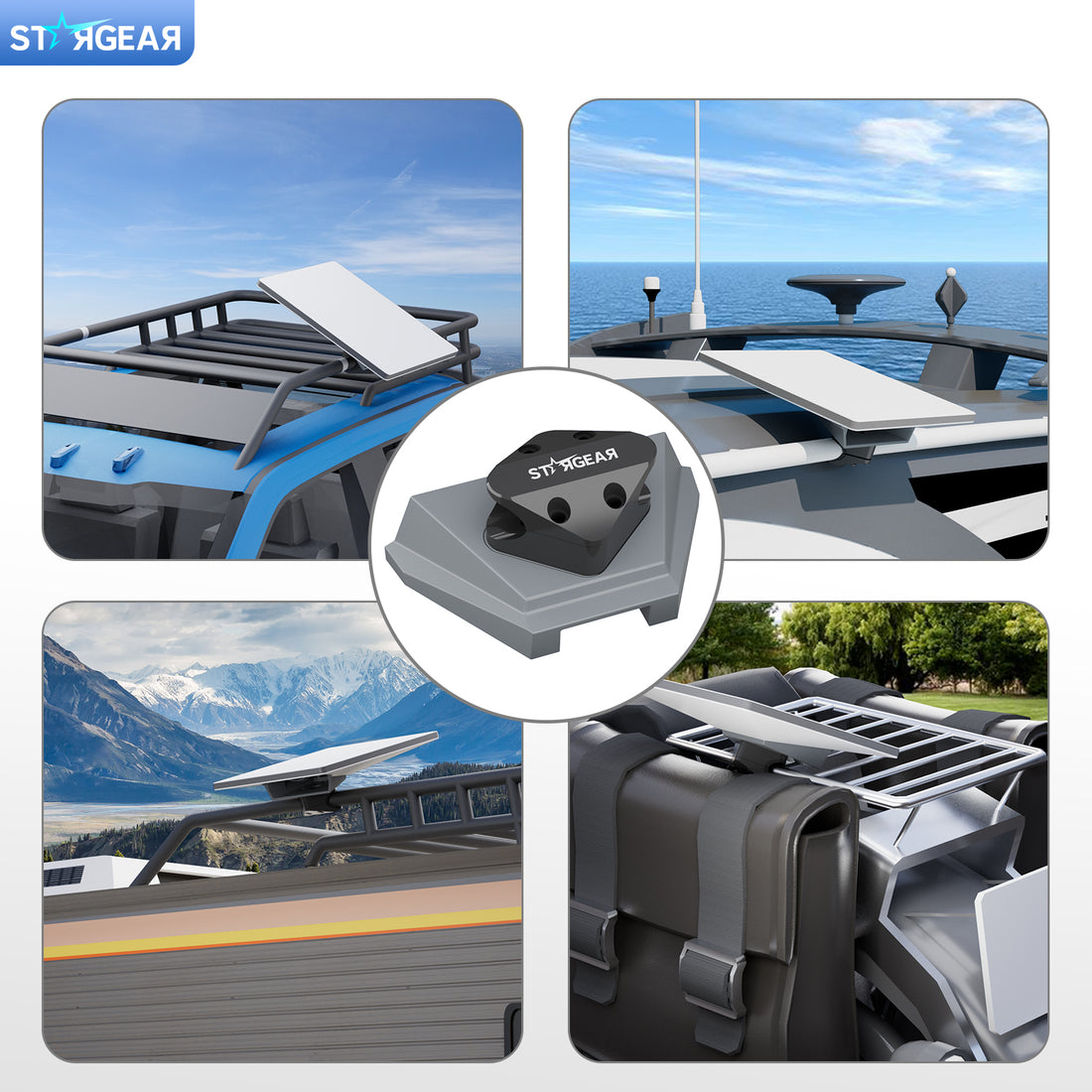 Starlink Mini Mount, Anti-Theft Tube Aluminum Alloy Bar Mount with Secure Lock Fits Round Rail Diameter 0.87'' 1'' 1.25'', Starlink Mini Accessories for Car Roof Rack, RV, Yacht Railing