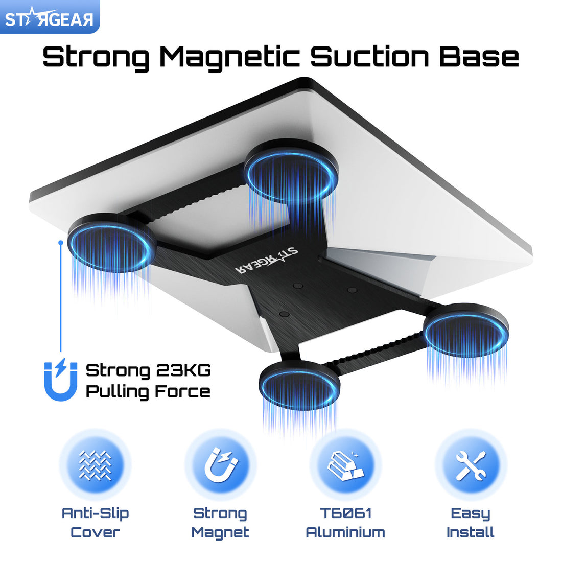 Starlink Mini Mount, Magnetic with 200lbs Heavy Duty Magnet Bases, Starlink Mini Accessories Lockable Starlink Mini Mount for RV, Car, Boat, Truck Aluminum Alloy